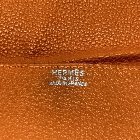 HERMES Amelie Orange Taurillon Clemence Square D Shoulder Bag 553--073125 - Picture 12 of 13